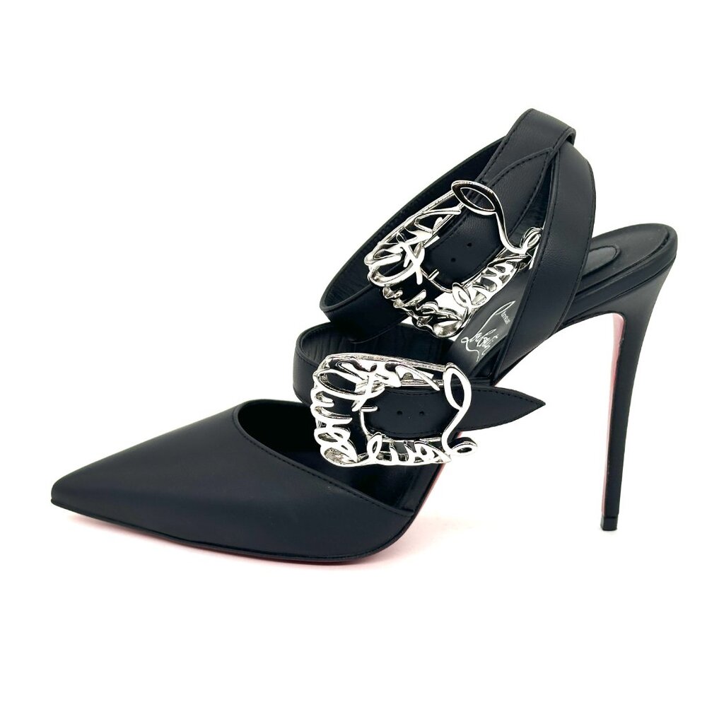 Christian Louboutin GIDDYLINA 100 Buckled Leather Sandals Heels Pumps - Picture 6 of 16